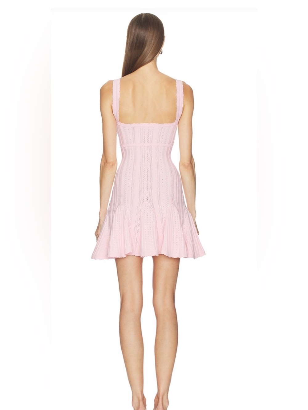 NWT LoveShackFancy Tabatha Stretch Pointelle Mini Dress - Picture 6 of 8